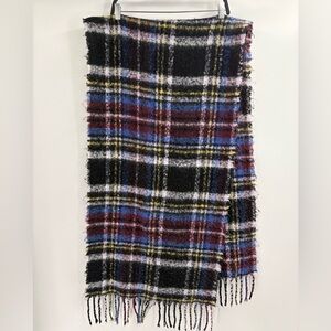 Urban Outfitters Women’s Fuzzy Purple Plaid Winter Layering Polyester Scarf